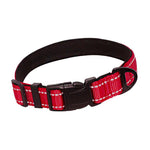 Nylon Reflective Padded Dog Collar InfiniteWags Red L 