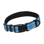 Nylon Reflective Padded Dog Collar InfiniteWags Blue L 
