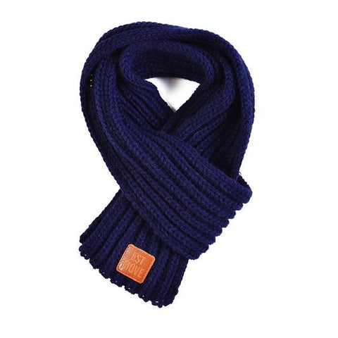 Wool Dog Scarf - 10 Color Options InfiniteWags Navy 