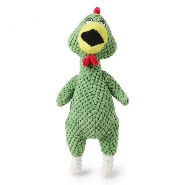 Screaming Chicken Dog Toy InfiniteWags Green 