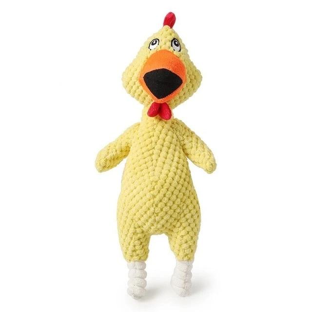 Screaming Chicken Dog Toy InfiniteWags Yellow 