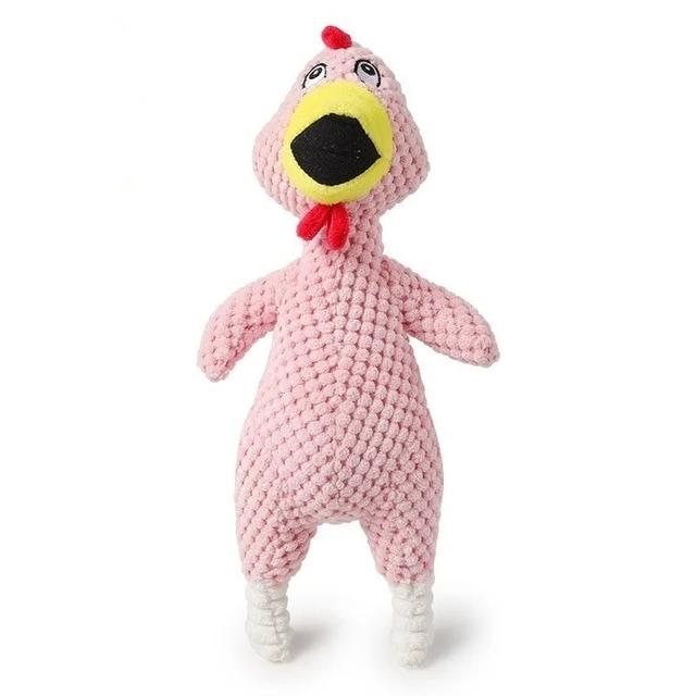 Screaming Chicken Dog Toy InfiniteWags Pink 