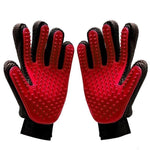 Pet Grooming Gloves - Breathable, Fast Drying - Machine Washable InfiniteWags Left Hand Red 