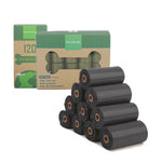 Biodegradable Dog Waste Bags - Eco Friendly InfiniteWags Black - 16 rolls 