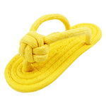 Rope Dog Toy Slipper - Not An Actual Slipper - 100% rope InfiniteWags Yellow 