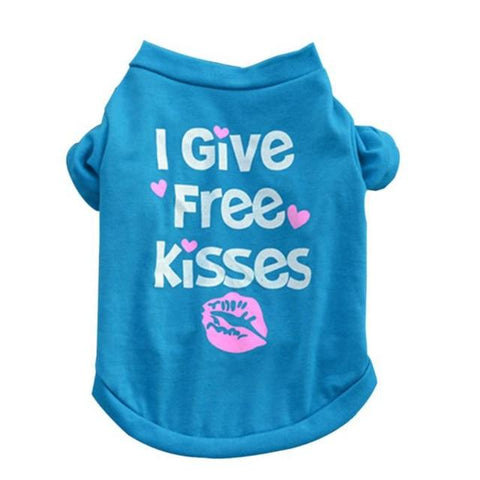 Free Kisses Dog T-Shirt InfiniteWags L 