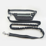 Hands Free Dog Leash - Phone Storage Compartment - Running Clip InfiniteWags Black 