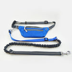 Hands Free Dog Leash - Phone Storage Compartment - Running Clip InfiniteWags Blue 