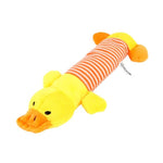 Long Plush Squeaky Dog Toy InfiniteWags Yellow Duck 