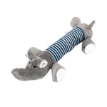 Long Plush Squeaky Dog Toy InfiniteWags Gray Elephant 