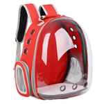 Transparent Pet Backpack - Breathable InfiniteWags Red 