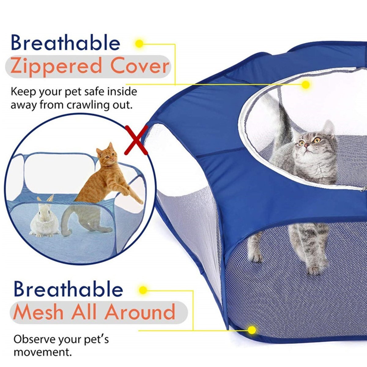 Portable Pet Tent - Waterproof Polyester Pet Fence InfiniteWags 