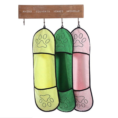 Dog Towel with Hand Pockets - Super Absorbent Microfiber InfiniteWags 
