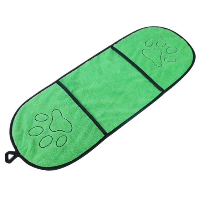 Dog Towel with Hand Pockets - Super Absorbent Microfiber InfiniteWags Green 