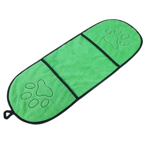 Dog Towel with Hand Pockets - Super Absorbent Microfiber InfiniteWags Green 