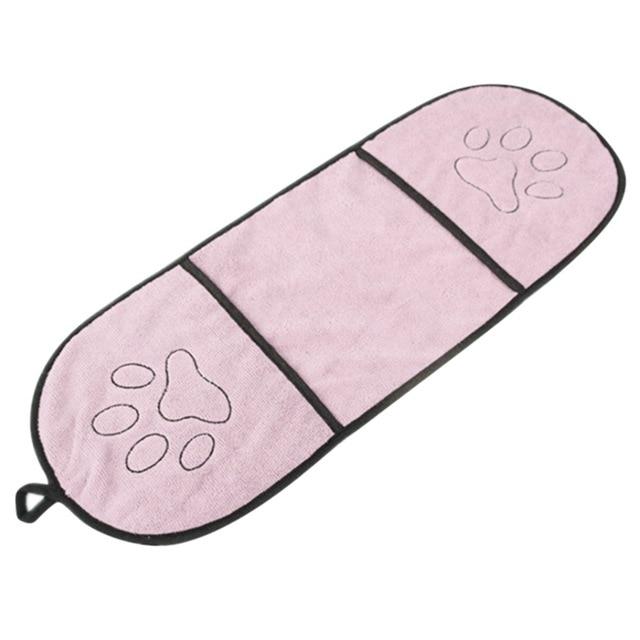 Dog Towel with Hand Pockets - Super Absorbent Microfiber InfiniteWags Pink 