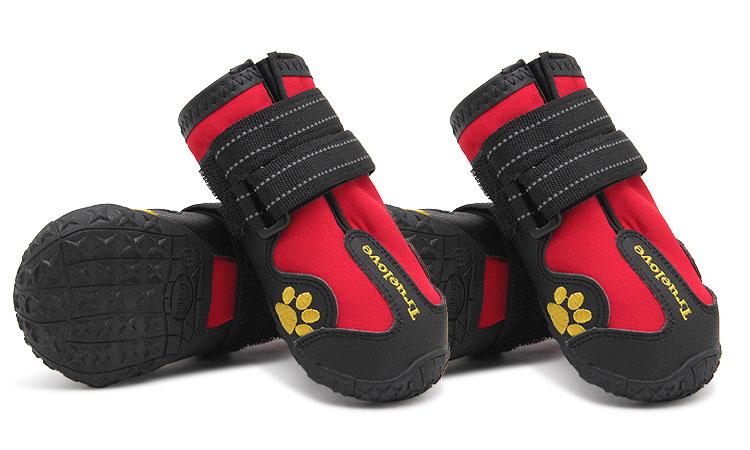 Waterproof Dog Shoes - Breathable - Reflector InfiniteWags Red Size 5 