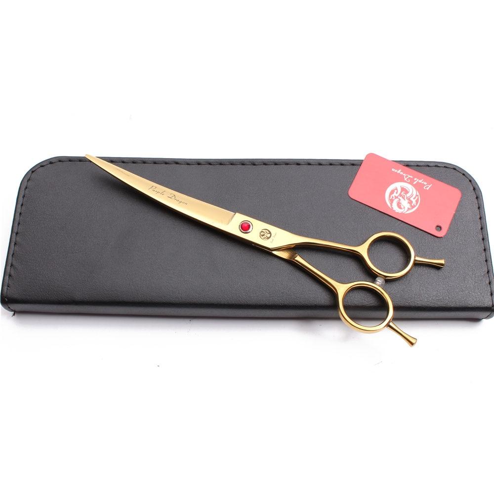 Gold Dog Grooming Scissors - 8" Stainless Seel Shears, Thinning Shears, Curved Shears, Comb InfiniteWags 