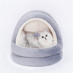 Deluxe Cat Cave Bed - Drop Down Ball InfiniteWags 