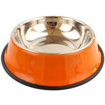 Colorful Stainless Steel Dog Bowls - Anti-slip InfiniteWags Orange 3XL 