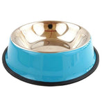 Colorful Stainless Steel Dog Bowls - Anti-slip InfiniteWags Blue 3XL 