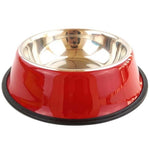 Colorful Stainless Steel Dog Bowls - Anti-slip InfiniteWags Red 3XL 