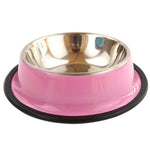 Colorful Stainless Steel Dog Bowls - Anti-slip InfiniteWags Pink 3XL 