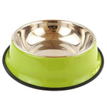 Colorful Stainless Steel Dog Bowls - Anti-slip InfiniteWags Green 2XL 