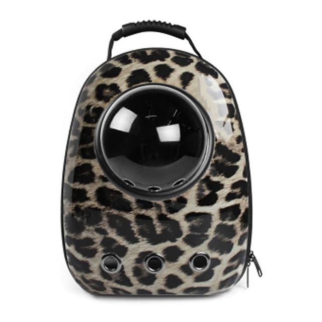 Cat Window Backpack - Space Capsule Cat Carrier InfiniteWags Leopard Pattern 