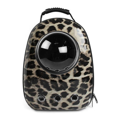 Cat Window Backpack - Space Capsule Cat Carrier InfiniteWags Leopard Pattern 