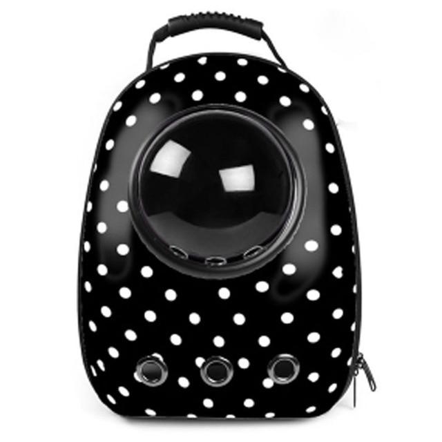 Cat Window Backpack - Space Capsule Cat Carrier InfiniteWags Dot Black 
