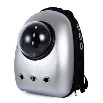 Cat Window Backpack - Space Capsule Cat Carrier InfiniteWags Silver 