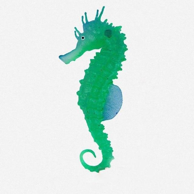 Glowing Sea Horse Aquarium Decor - Fluorescent InfiniteWags Green 