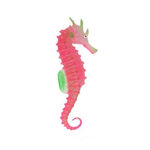 Glowing Sea Horse Aquarium Decor - Fluorescent InfiniteWags Red 