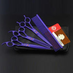 Professional Dog Grooming Scissor Set - 7" InfiniteWags Purple P-703 k 