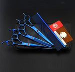 Professional Dog Grooming Scissor Set - 7" InfiniteWags Blue P-703 