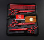 Professional Dog Grooming Scissor Set - 7" InfiniteWags Red P-703 