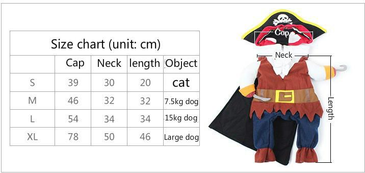 Pirate Dog Costume - 2 Piece - Dog Halloween Costumes InfiniteWags 