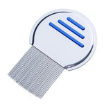 Pet Lice Comb - Lice Terminator - Stainless Steel Metal Teeth InfiniteWags Blue 