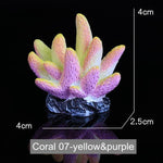 Artificial Mini Coral - Aquarium Decoration InfiniteWags Yellow & Purple 