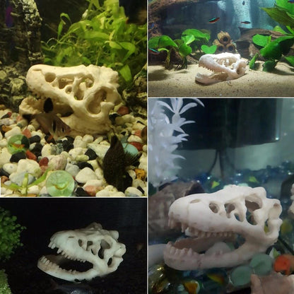 Dinosaur Skull Aquarium Ornament - Aquarium Decor InfiniteWags 