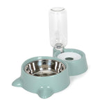 Pet Food Bowl with Self-filling Water Dispenser InfiniteWags Green 