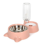 Pet Food Bowl with Self-filling Water Dispenser InfiniteWags Pink 