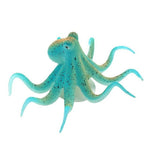 Glowing Octopus Aquarium Ornament - Fluorescent - Suction Cup InfiniteWags Blue 