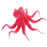 Glowing Octopus Aquarium Ornament - Fluorescent - Suction Cup InfiniteWags Red 