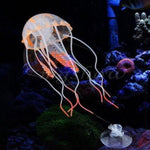 Artificial Glowing Jellyfish - Aquarium Decoration InfiniteWags Orange 