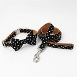 Polka Dot Bowtie Collar and Leash Set InfiniteWags S(20-30cm Length) 
