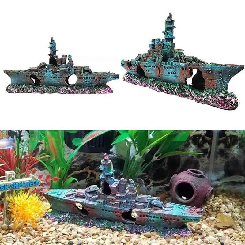 Sunken Shipwreck Aquarium Decor InfiniteWags 