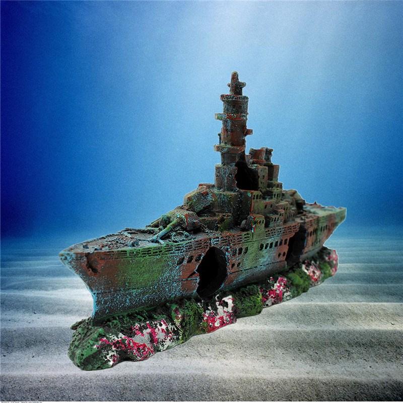 Sunken Shipwreck Aquarium Decor InfiniteWags 