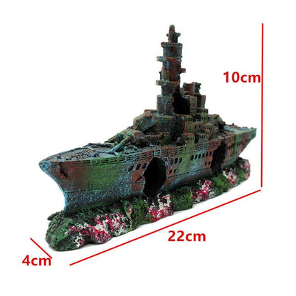 Sunken Shipwreck Aquarium Decor InfiniteWags 